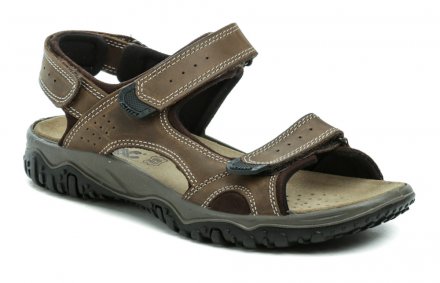 Pánská letní vycházková sandálová obuv se zapínáním na suchý zip. Obuv je vyrobená z pravé přírodní kůže v kombinaci s textilním materiálem.