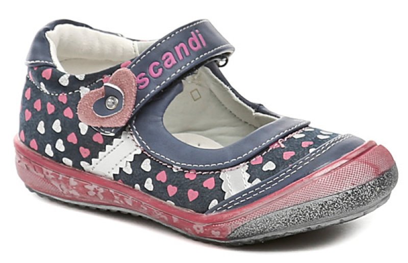 Scandi 42-0221-T1 modro růžové dívčí baleríny | ARNO.cz - obuv s tradicí