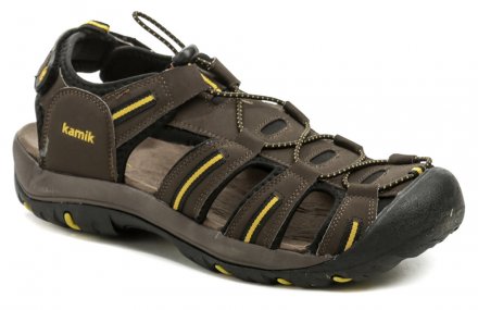 Pánská letní vycházková a trekingová sandálová obuv, vyrobená z kombinace syntetického a textilního materiálu.