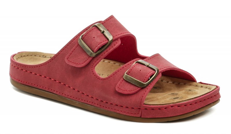 Medi Line S182-002 červené dámské zdravotní pantofle | ARNO.cz - obuv s tradicí