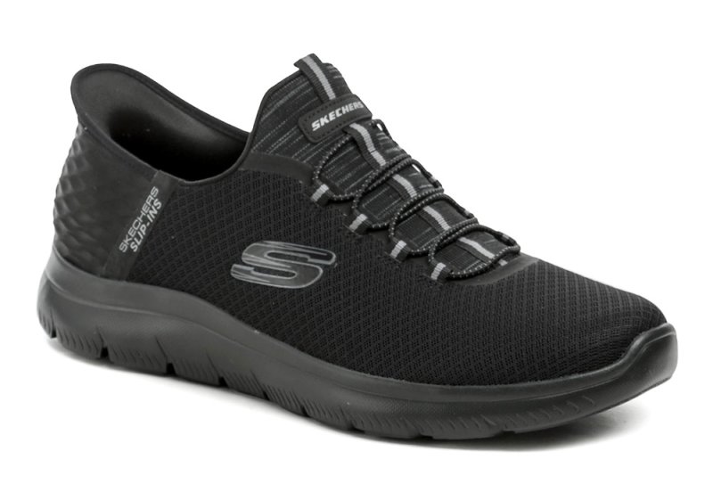 Skechers 232457-BBK černé pánské Slip-in polobotky | ARNO.cz - obuv s tradicí