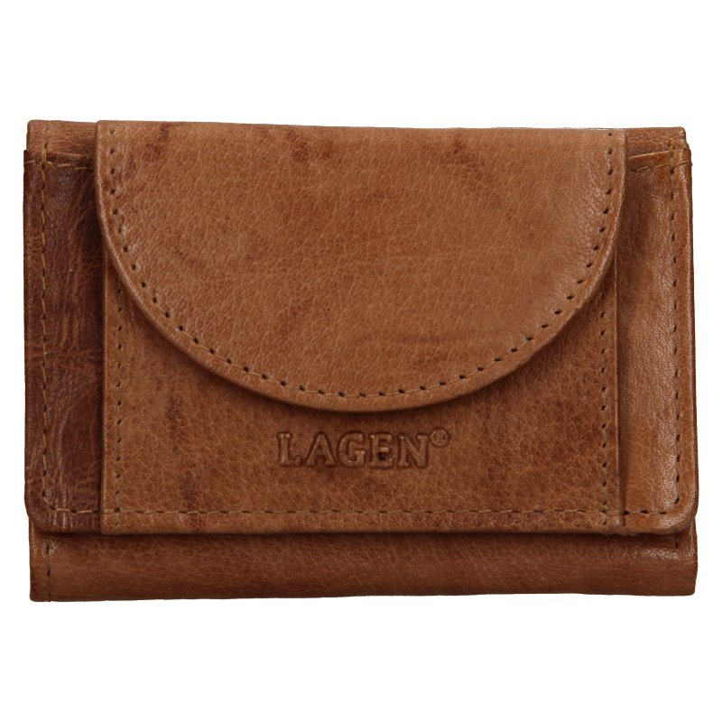 Lagen W-2030 Unisex mini peňaženka kožená - svetlo hnedá